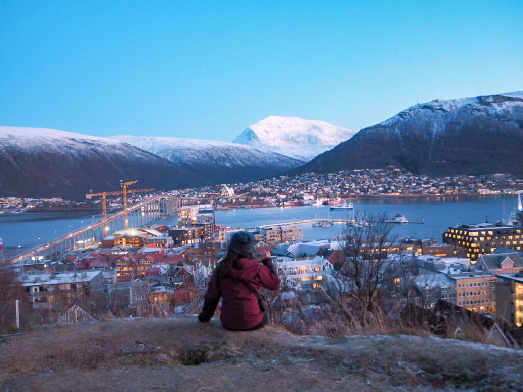住宅街の中にそびえる展望台